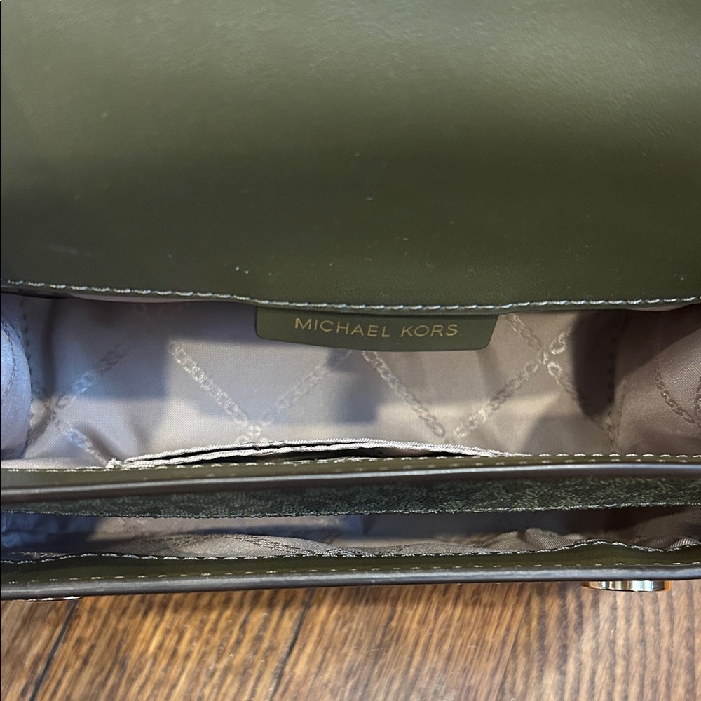Michael Kors Green Crossbody Bag/Purse with Gold Chain Strap - NWOT - Picture 5 of 13